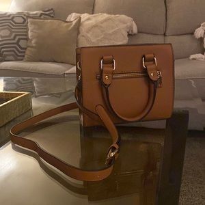 Tan Faux Leather Crossbody Bag